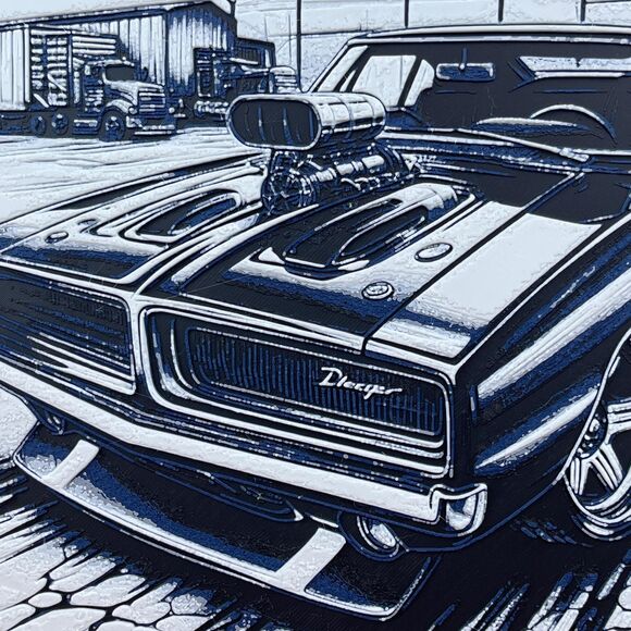 Dodge Charger Wall Art, Wall Art, Hueforge Art Print, Texture… - Picture 2 of 10